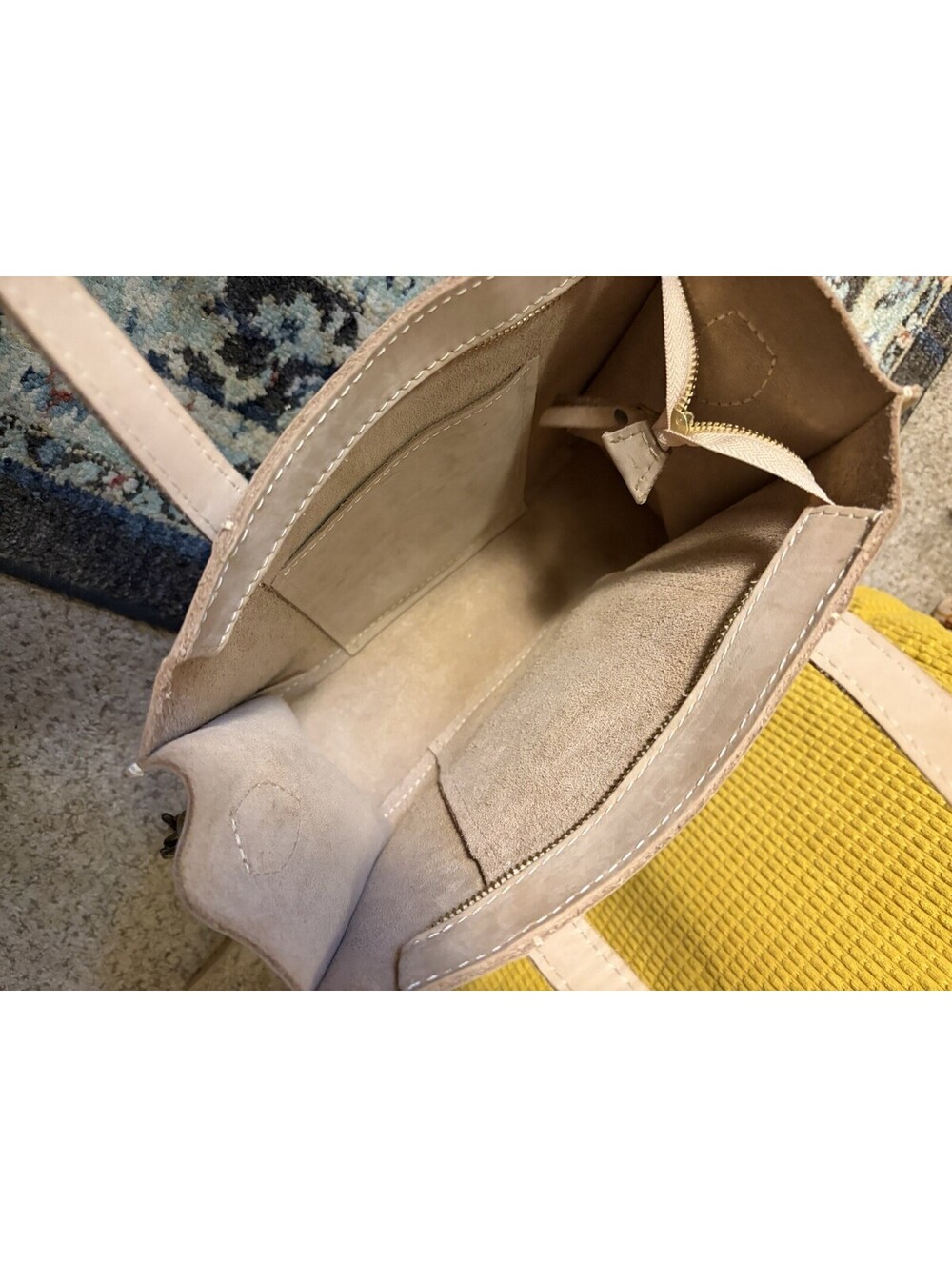 Portland Leather Goods Lola Crossbody Bag In Light Beige Brown Soft Leather - Picture 5 of 8